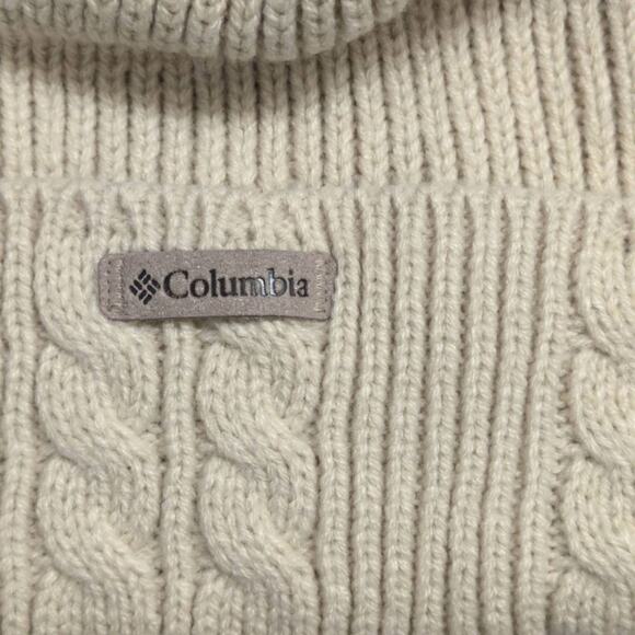 Columbia Cream Cable Knit Ribbed Cuff Fleece Lined Warm Beanie OSFM One Size main image 5